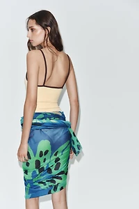 HIBISCUS PRINT MODAL SILK SCARF
