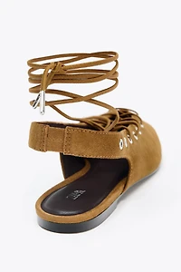 CHAUSSURES OUVERTES À L'ARRIÈRE NOUER EN DAIM