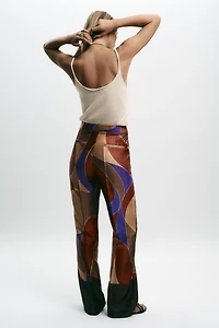 PRINTED SATIN PANTS