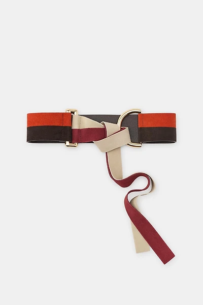 100% SPLIT LEATHER DOUBLE STRAP BELT