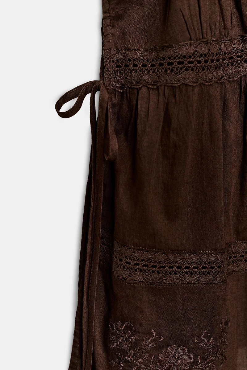 EMBROIDERED GAUZE CAMISOLE