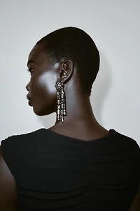 ASYMMETRICAL DRAPED MINI DRESS WITH BALLOON HEM