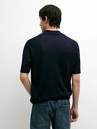 Polo en maille à col V