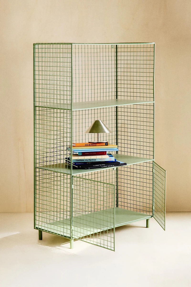 METAL BOOKCASE WITH DOORS