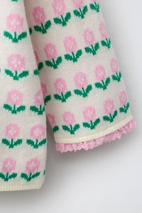 FLORAL JACQUARD CARDIGAN