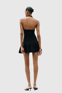 HALTER INTERLOCK SHORT DRESS