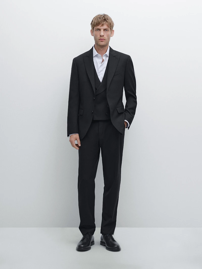 Notch lapel suit blazer