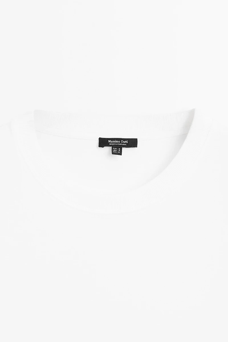 T-shirt interlock col rond 100 % coton