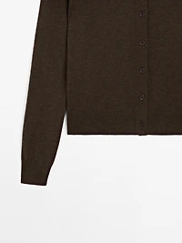 Cardigan laine à col rond