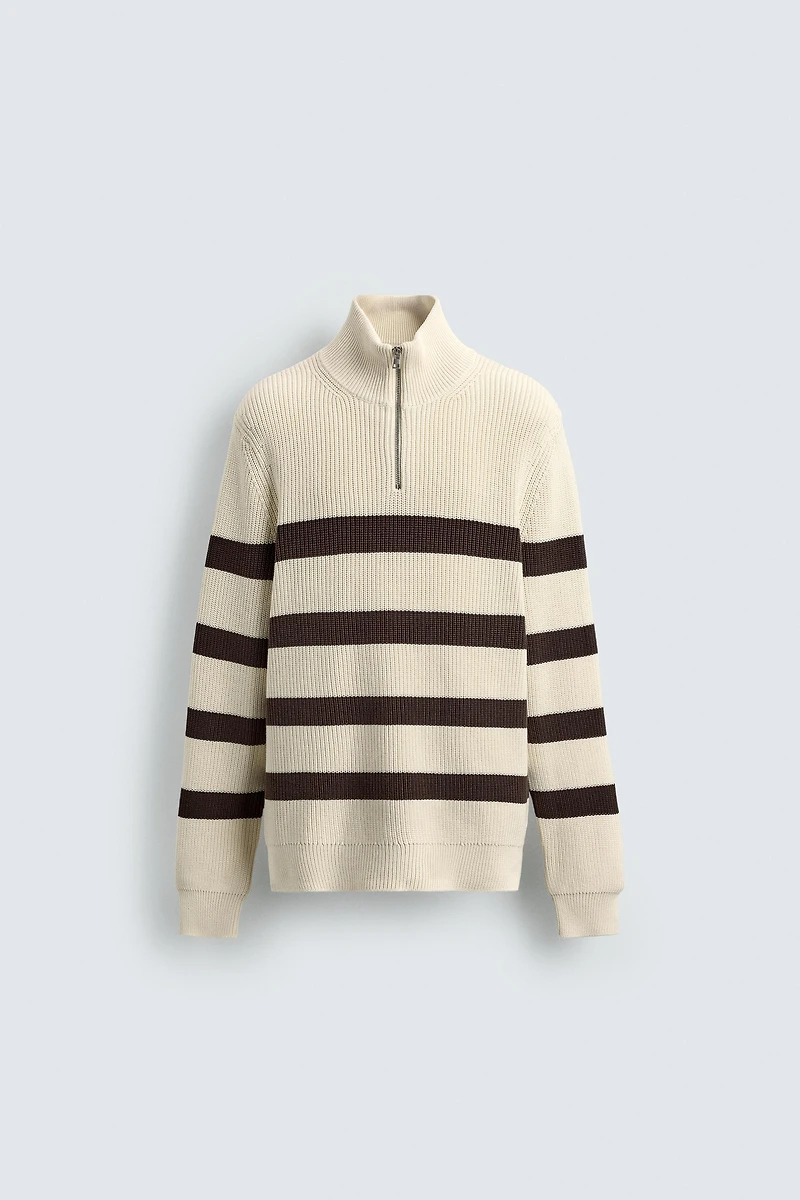 PURL KNIT ZIP-UP JUMPER