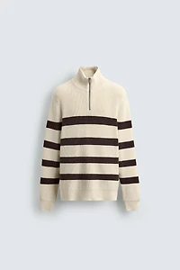 PURL KNIT ZIP-UP JUMPER