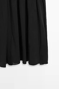 Long contrast short-sleeve dress