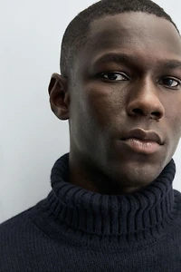 PULL COL MONTANT MÉLANGE LAINE