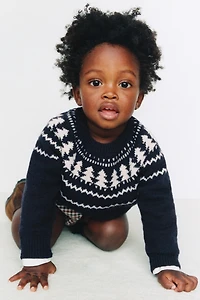 PULL EN MAILLE JACQUARD À ARBRES