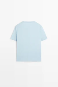Short-sleeve fine-knit sweater
