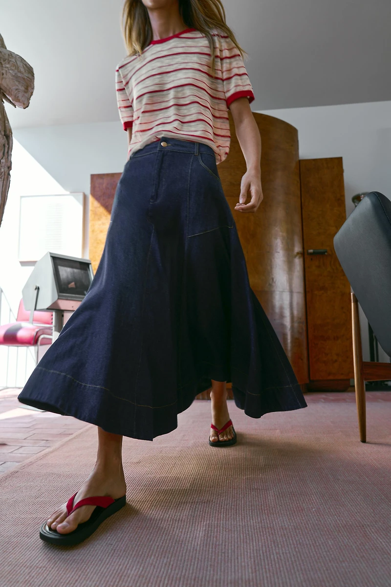 A-LINE MIDI SKIRT