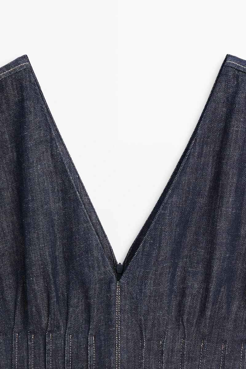 Denim midi dress