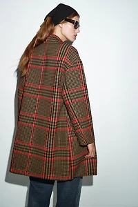 OVERSIZED PLAID COAT
