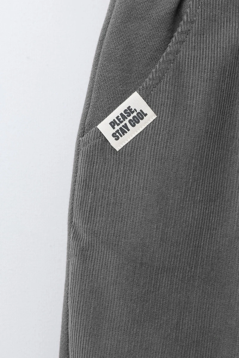 CONTRASTING CORDUROY PLUSH PANTS