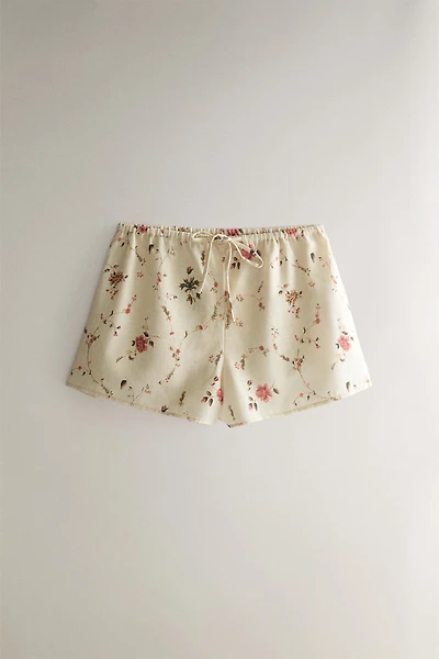 COTTON LINEN FLORAL SHORTS | KATHARINE POLE