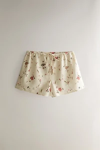 COTTON LINEN FLORAL SHORTS | KATHARINE POLE
