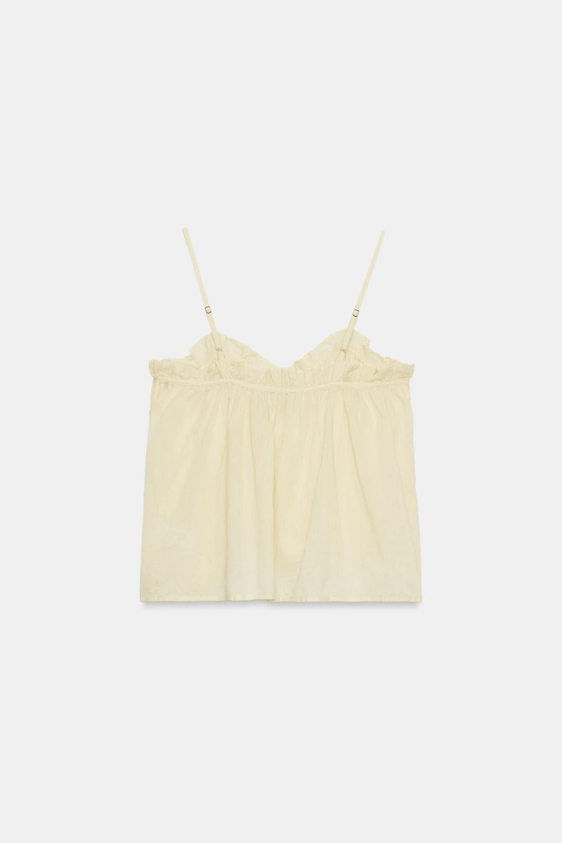 WASHED TIE-STRAP TOP