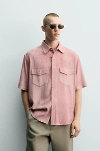 CHEMISE RELAXED FIT EFFET DÉLAVÉ