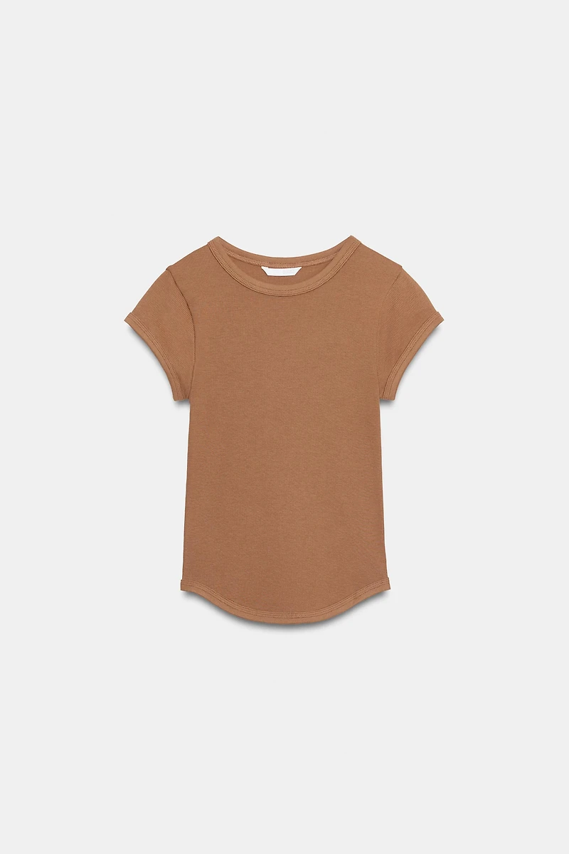 RIBBED SHORT SLEEVE T-SHIRT