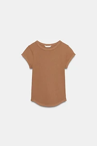RIBBED SHORT SLEEVE T-SHIRT