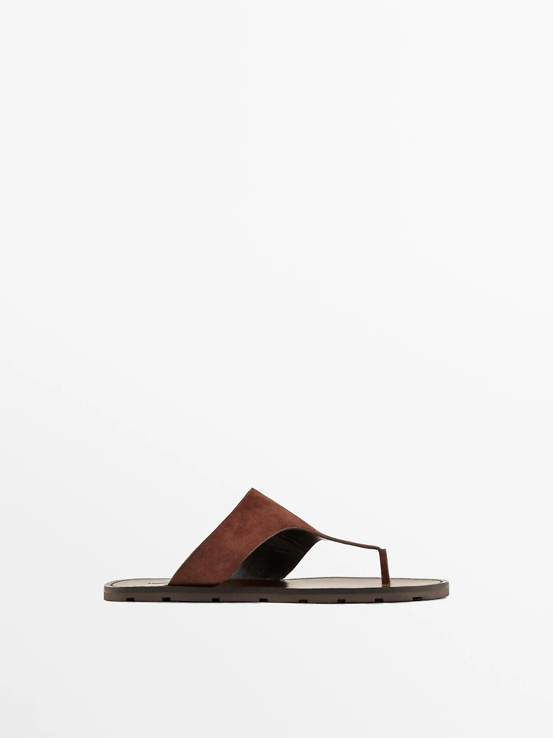 Sandale en cuir croûte de à doigt