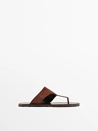 Sandale en cuir croûte de à doigt