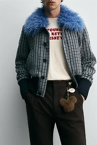 CONTRAST CHECK BOMBER JACKET HARRY LAMBERT FOR ZARA X DISNEY