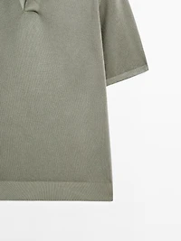 Knit V-neck polo shirt