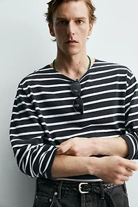 T-SHIRT JACQUARD RAYURES AARON LEVINE X ZARA