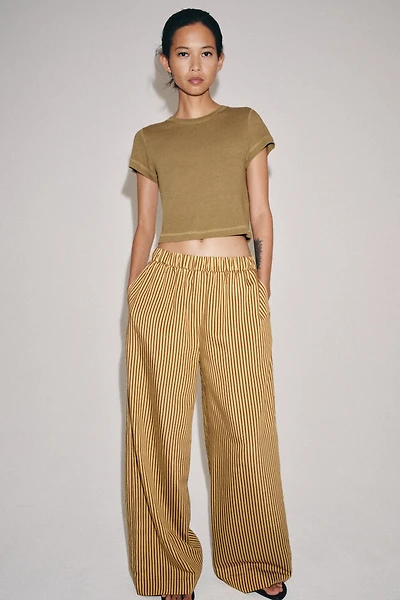 PANTALON À JAMBES LARGES RAYURES ZW COLLECTION
