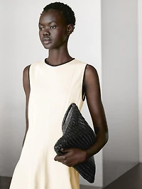 Flounce dress with contrast trims