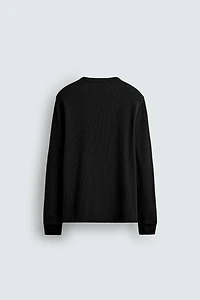 WAFFLE KNIT STRUCTURE T-SHIRT