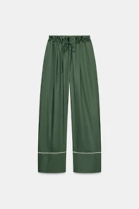 PANTALON EN POPELINE À CONTRASTE