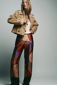 PRINTED SATIN PANTS