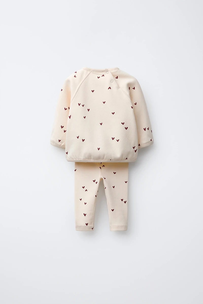 HEARTS SWEATSHIRT AND LEGGING SET