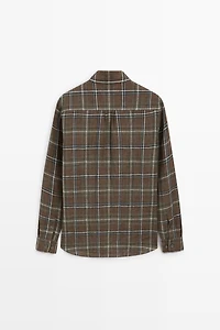 100% linen regular fit check shirt