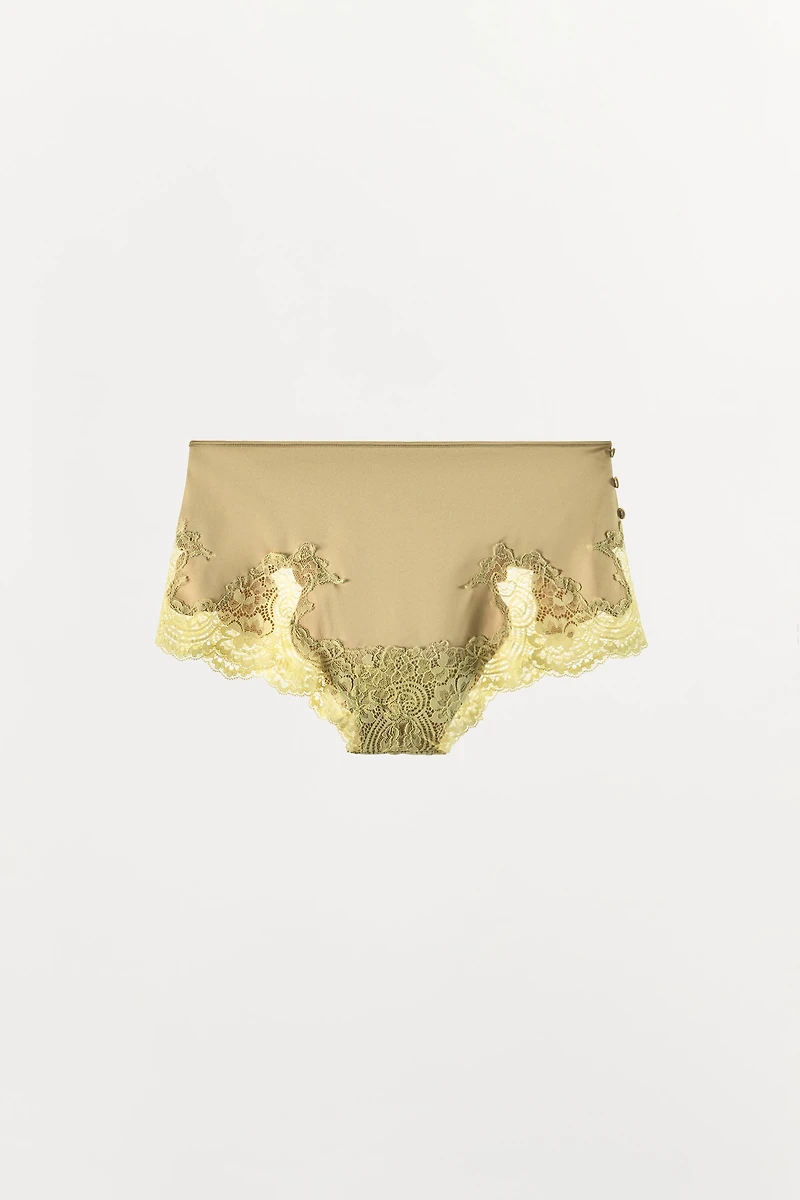 SATIN EFFECT LACE PANTIES