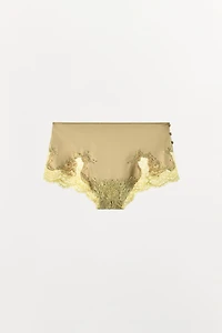 SATIN EFFECT LACE PANTIES