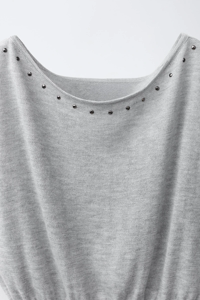 STUDDED KNIT TOP