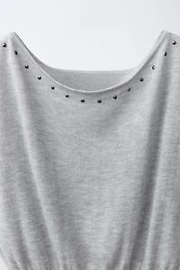 STUDDED KNIT TOP