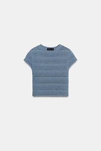 POINTELLE KNIT TOP