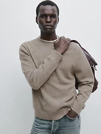 Pull en maille 100 % laine à col rond