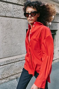OVERSIZED POPLIN SHIRT