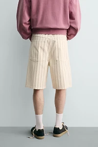 PINSTRIPE BAGGY FIT SHORTS