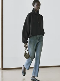 Linen and silk bomber jacket